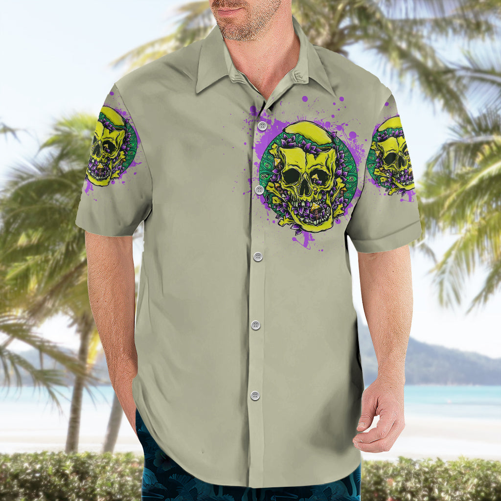 Flower Skull Hawaiian Shirt Iam Who Iam Your Approval Isn't Need - Wonder Print Shop
