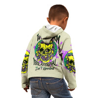 Flower Skull Kid Hoodie Iam Who Iam Your Approval Isn't Need - Wonder Print Shop