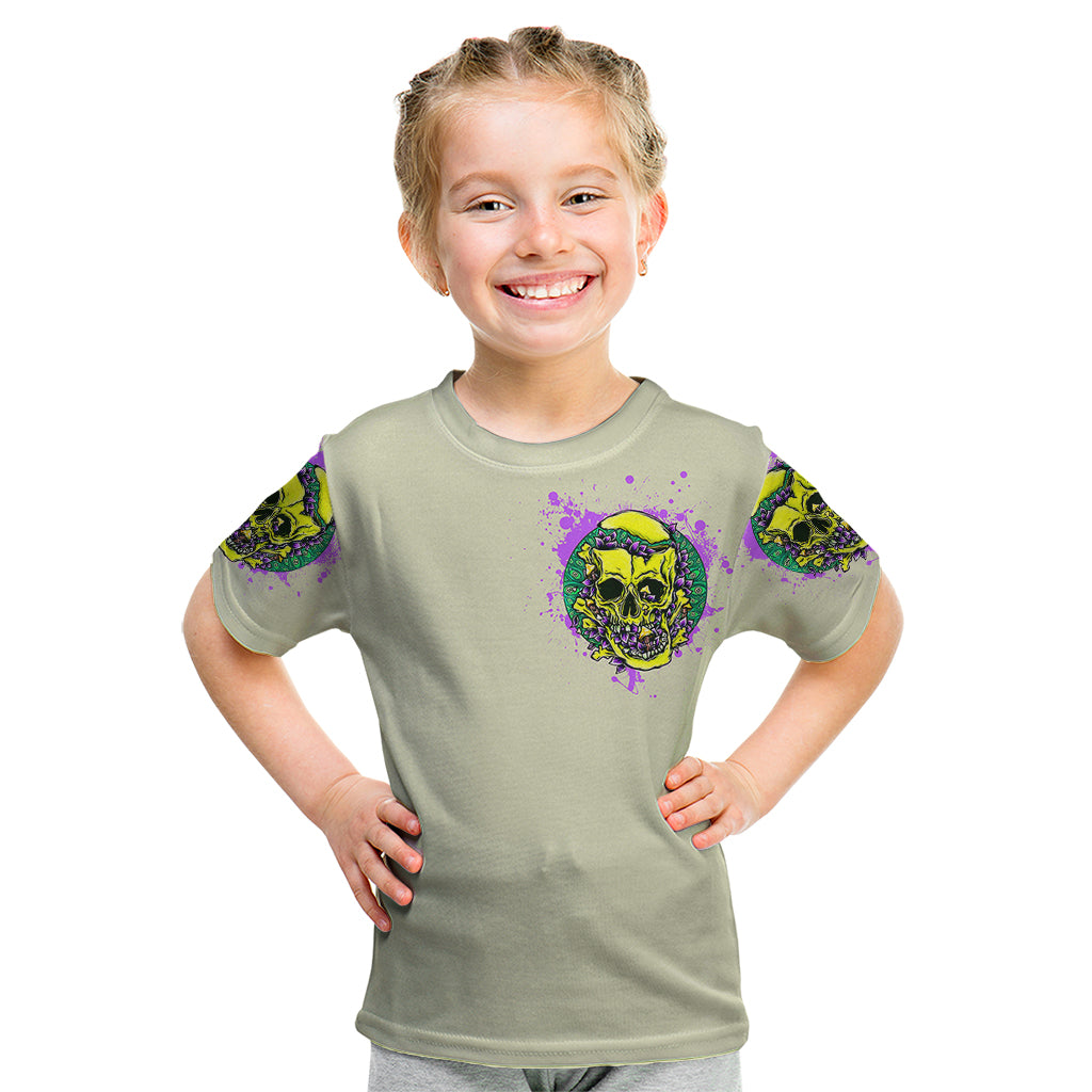 Flower Skull Kid T Shirt Iam Who Iam Your Approval Isn't Need - Wonder Print Shop