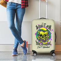 Flower Skull Luggage Cover Iam Who Iam Your Approval Isn't Need - Wonder Print Shop