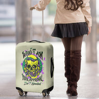 Flower Skull Luggage Cover Iam Who Iam Your Approval Isn't Need - Wonder Print Shop