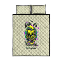 Flower Skull Quilt Bed Set Iam Who Iam Your Approval Isn't Need - Wonder Print Shop