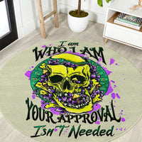 flower-skull-round-carpet-iam-who-iam-your-approval-isnt-need
