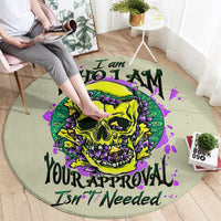 flower-skull-round-carpet-iam-who-iam-your-approval-isnt-need