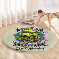 flower-skull-round-carpet-iam-who-iam-your-approval-isnt-need