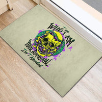 Flower Skull Rubber Doormat Iam Who Iam Your Approval Isn't Need - Wonder Print Shop