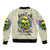 Flower Skull Sleeve Zip Bomber Jacket Iam Who Iam Your Approval Isn't Need - Wonder Print Shop