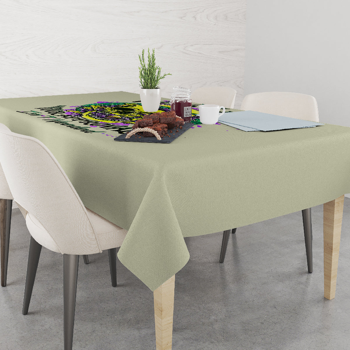 Flower Skull Tablecloth Iam Who Iam Your Approval Isn't Need - Wonder Print Shop