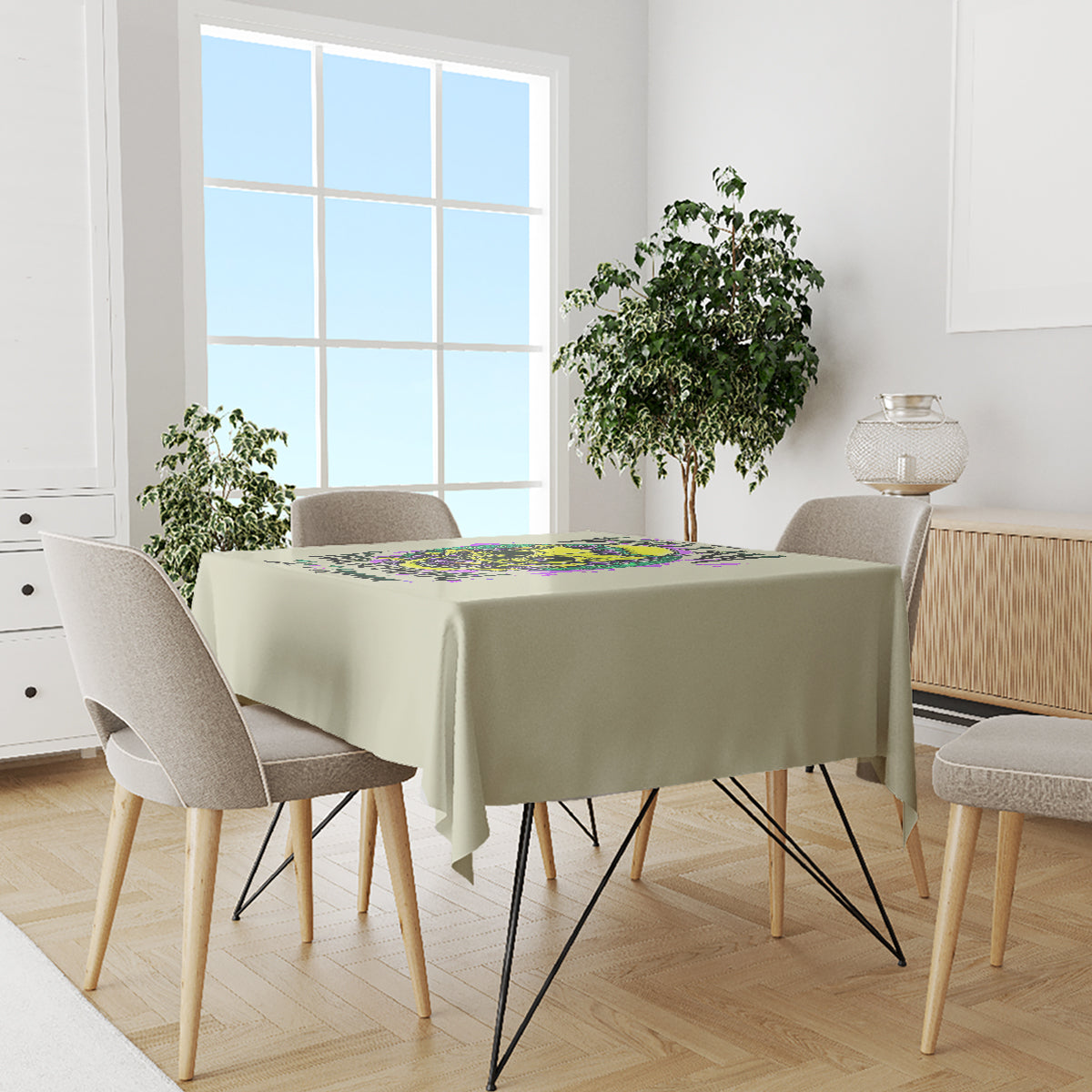 Flower Skull Tablecloth Iam Who Iam Your Approval Isn't Need - Wonder Print Shop