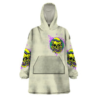 Flower Skull Wearable Blanket Hoodie Iam Who Iam Your Approval Isn't Need - Wonder Print Shop