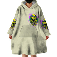 Flower Skull Wearable Blanket Hoodie Iam Who Iam Your Approval Isn't Need - Wonder Print Shop