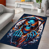 Reaper Skull Area Rug My Give A Fuck Is Broken But My Go Fuck Yourself Is Fully Functional - Wonder Print Shop