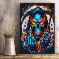 Reaper Skull Canvas Wall Art My Give A Fuck Is Broken But My Go Fuck Yourself Is Fully Functional - Wonder Print Shop