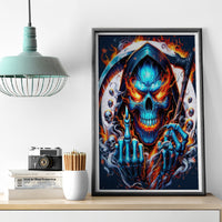 Reaper Skull Canvas Wall Art My Give A Fuck Is Broken But My Go Fuck Yourself Is Fully Functional - Wonder Print Shop