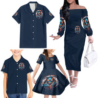 Reaper Skull Family Matching Off Shoulder Long Sleeve Dress and Hawaiian Shirt My Give A Fuck Is Broken But My Go Fuck Yourself Is Fully Functional - Wonder Print Shop