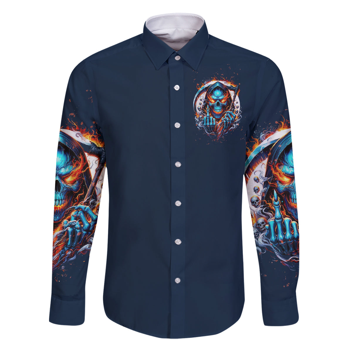 Reaper Skull Family Matching Puletasi and Hawaiian Shirt My Give A Fuck Is Broken But My Go Fuck Yourself Is Fully Functional - Wonder Print Shop