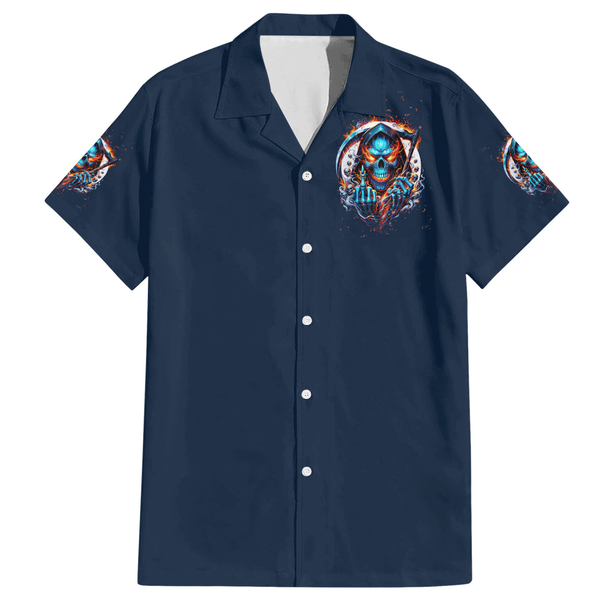 Reaper Skull Hawaiian Shirt My Give A Fuck Is Broken But My Go Fuck Yourself Is Fully Functional - Wonder Print Shop