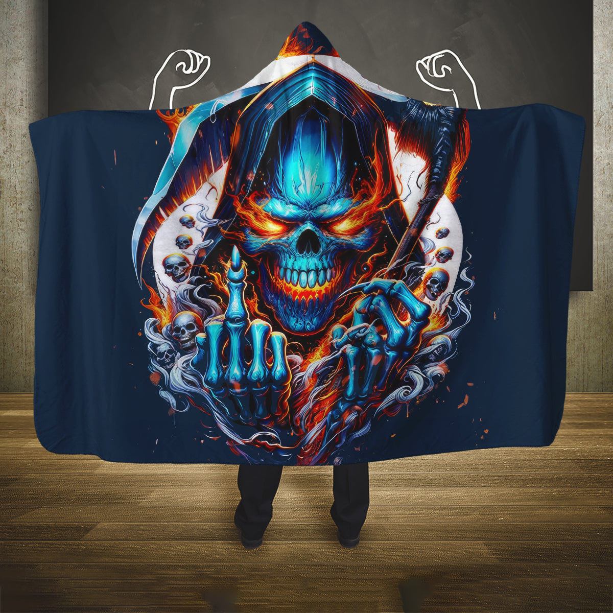 Reaper Skull Hooded Blanket My Give A Fuck Is Broken But My Go Fuck Yourself Is Fully Functional