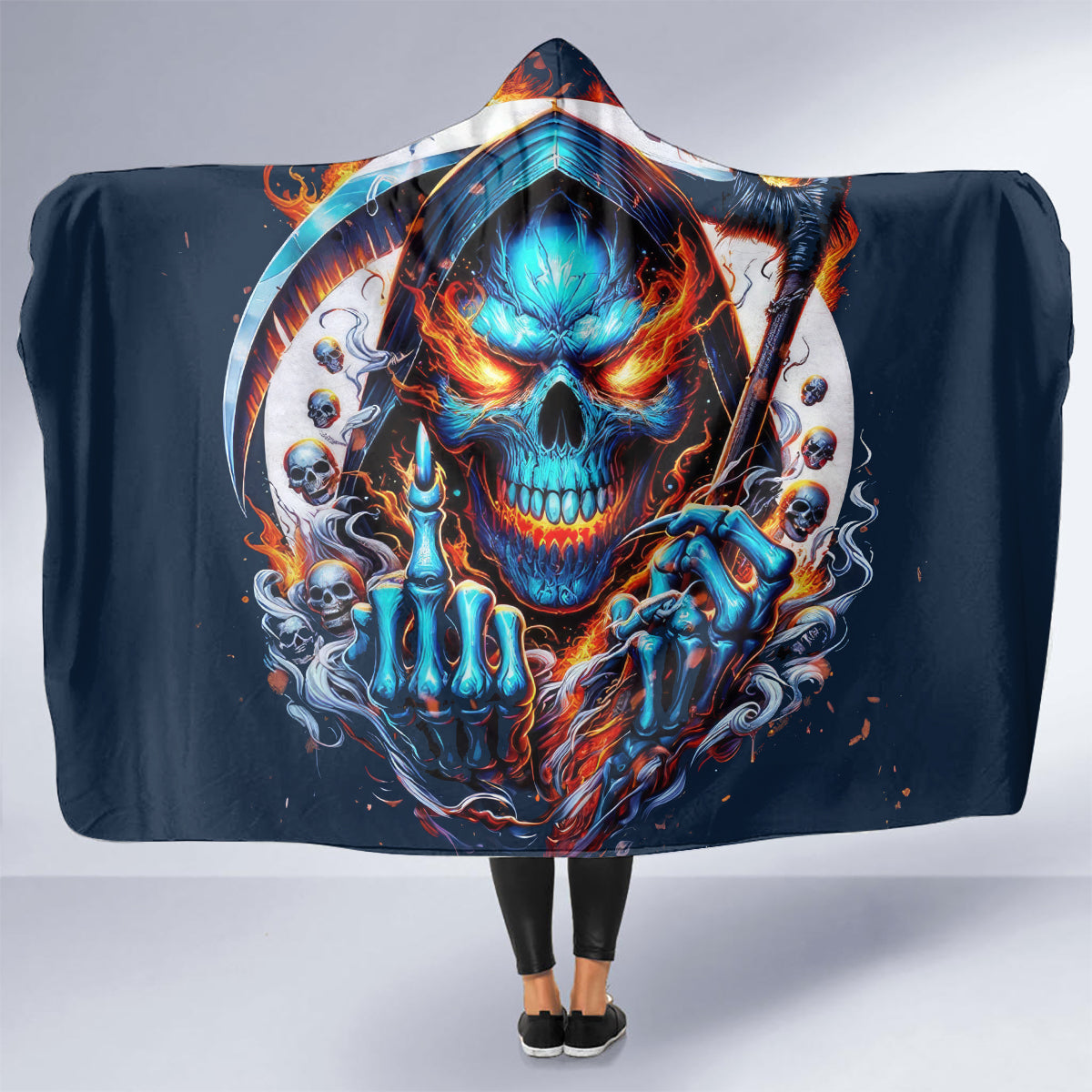 Reaper Skull Hooded Blanket My Give A Fuck Is Broken But My Go Fuck Yourself Is Fully Functional