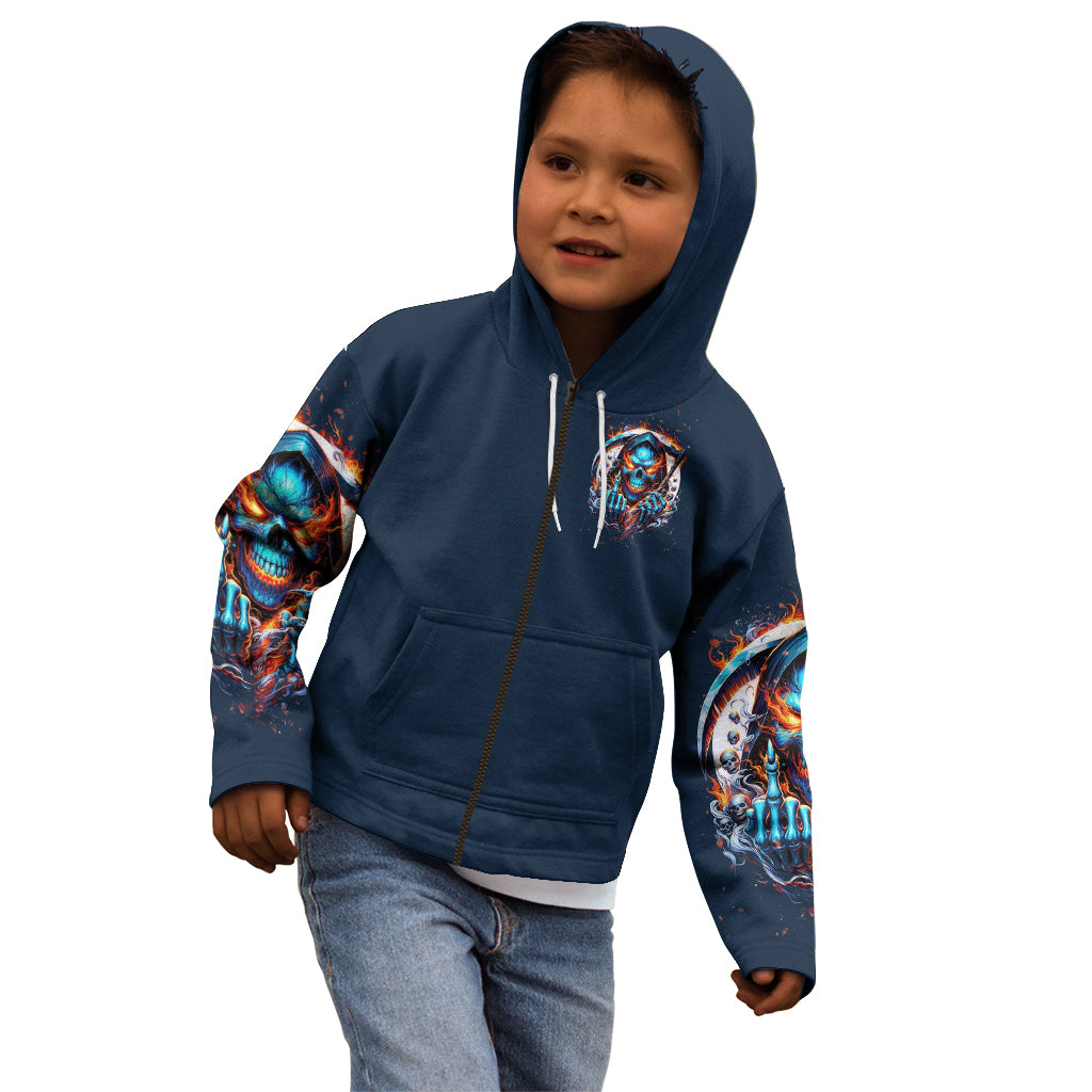 Reaper Skull Kid Hoodie My Give A Fuck Is Broken But My Go Fuck Yourself Is Fully Functional - Wonder Print Shop