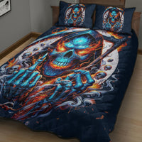 Reaper Skull Quilt Bed Set My Give A Fuck Is Broken But My Go Fuck Yourself Is Fully Functional - Wonder Print Shop