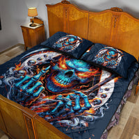 Reaper Skull Quilt Bed Set My Give A Fuck Is Broken But My Go Fuck Yourself Is Fully Functional - Wonder Print Shop