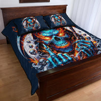 Reaper Skull Quilt Bed Set My Give A Fuck Is Broken But My Go Fuck Yourself Is Fully Functional - Wonder Print Shop