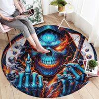 Reaper Skull Round Carpet My Give A Fuck Is Broken But My Go Fuck Yourself Is Fully Functional