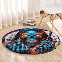Reaper Skull Round Carpet My Give A Fuck Is Broken But My Go Fuck Yourself Is Fully Functional
