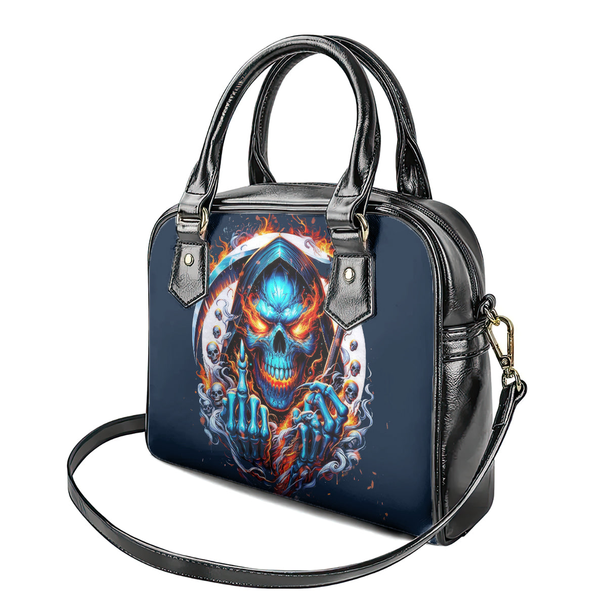 Reaper Skull Shoulder Handbag My Give A Fuck Is Broken But My Go Fuck Yourself Is Fully Functional