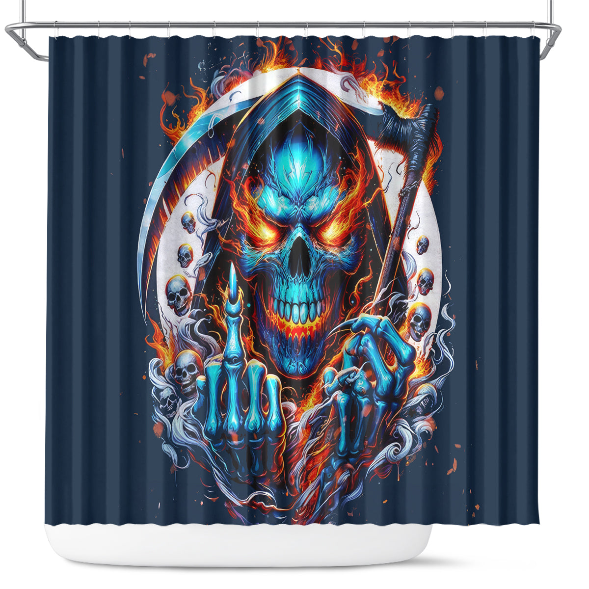 Reaper Skull Shower Curtain My Give A Fuck Is Broken But My Go Fuck Yourself Is Fully Functional