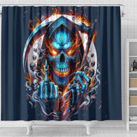 Reaper Skull Shower Curtain My Give A Fuck Is Broken But My Go Fuck Yourself Is Fully Functional