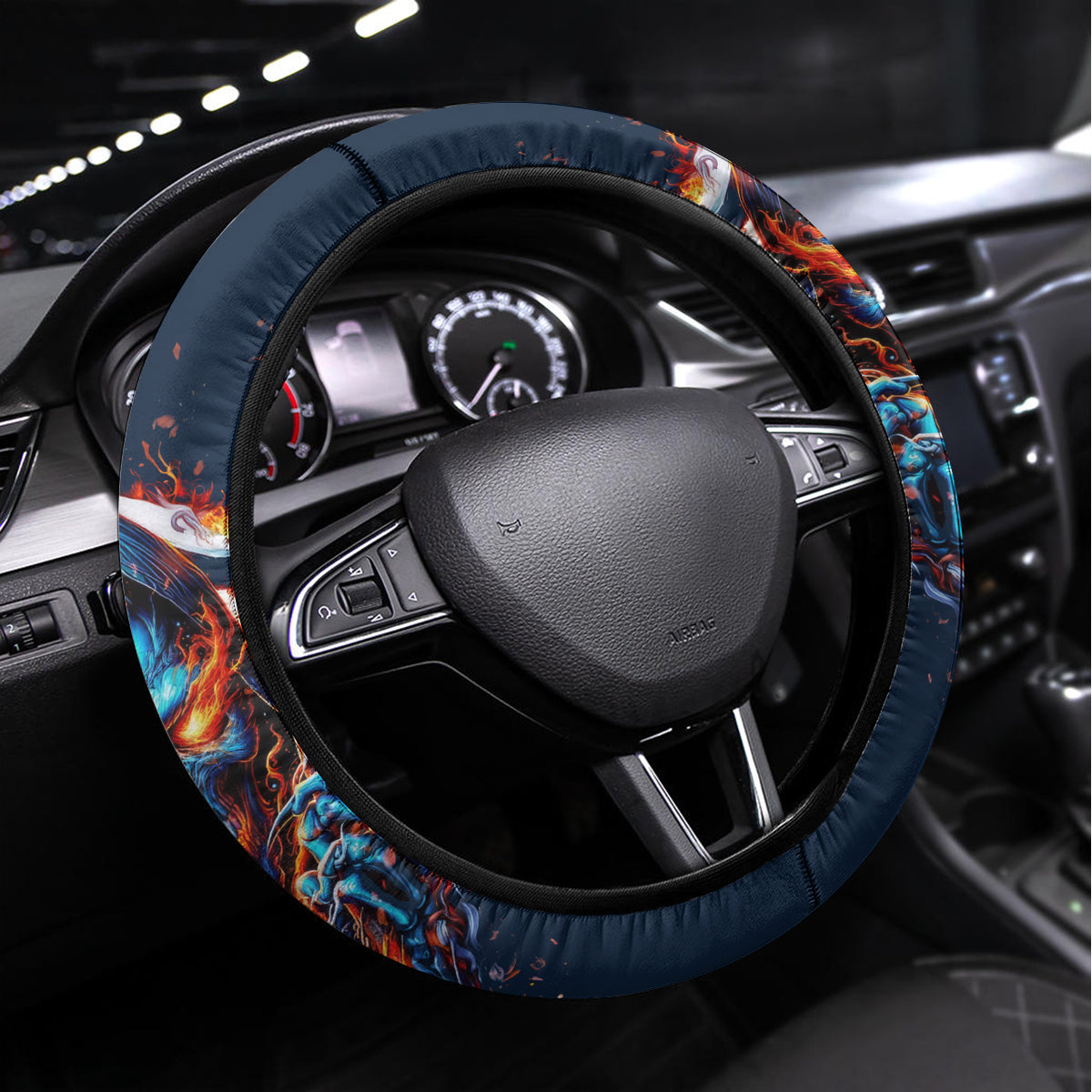 Reaper Skull Steering Wheel Cover My Give A Fuck Is Broken But My Go Fuck Yourself Is Fully Functional - Wonder Print Shop