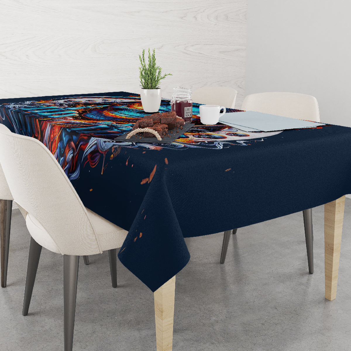 Reaper Skull Tablecloth My Give A Fuck Is Broken But My Go Fuck Yourself Is Fully Functional - Wonder Print Shop