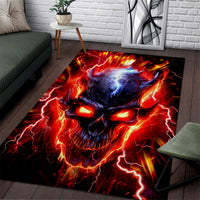 Flame Skull Area Rug I'm Never Alone My Demons Are With Me 24/7 - Wonder Print Shop