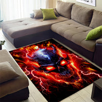 Flame Skull Area Rug I'm Never Alone My Demons Are With Me 24/7 - Wonder Print Shop