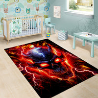 Flame Skull Area Rug I'm Never Alone My Demons Are With Me 24/7 - Wonder Print Shop