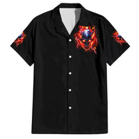 Flame Skull Hawaiian Shirt I'm Never Alone My Demons Are With Me 24/7 - Wonder Print Shop