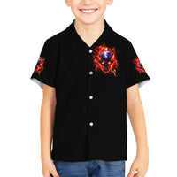 Flame Skull Hawaiian Shirt I'm Never Alone My Demons Are With Me 24/7 - Wonder Print Shop