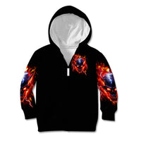Flame Skull Kid Hoodie I'm Never Alone My Demons Are With Me 24/7 - Wonder Print Shop