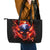 Flame Skull Leather Tote Bag I'm Never Alone My Demons Are With Me 24/7 - Wonder Print Shop