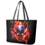 Flame Skull Leather Tote Bag I'm Never Alone My Demons Are With Me 24/7 - Wonder Print Shop