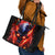 Flame Skull Leather Tote Bag I'm Never Alone My Demons Are With Me 24/7 - Wonder Print Shop
