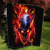 Flame Skull Quilt I'm Never Alone My Demons Are With Me 24/7 - Wonder Print Shop