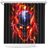 Flame Skull Shower Curtain I'm Never Alone My Demons Are With Me 24/7