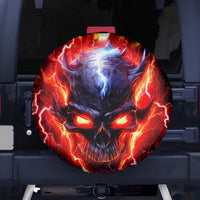 Flame Skull Spare Tire Cover I'm Never Alone My Demons Are With Me 24/7 - Wonder Print Shop