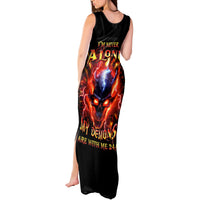 Flame Skull Tank Maxi Dress I'm Never Alone My Demons Are With Me 24/7 - Wonder Print Shop