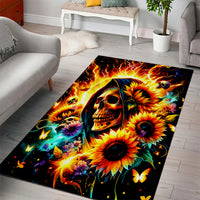 Sunflower Skull Area Rug She Is Sunshine Mixed With A Little Hurricane - Wonder Print Shop