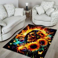 Sunflower Skull Area Rug She Is Sunshine Mixed With A Little Hurricane - Wonder Print Shop