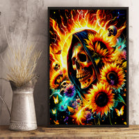Sunflower Skull Canvas Wall Art She Is Sunshine Mixed With A Little Hurricane - Wonder Print Shop